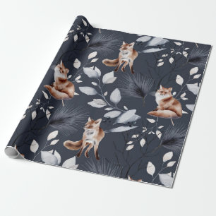 Papel De Presente Fox Botânica De Inverno