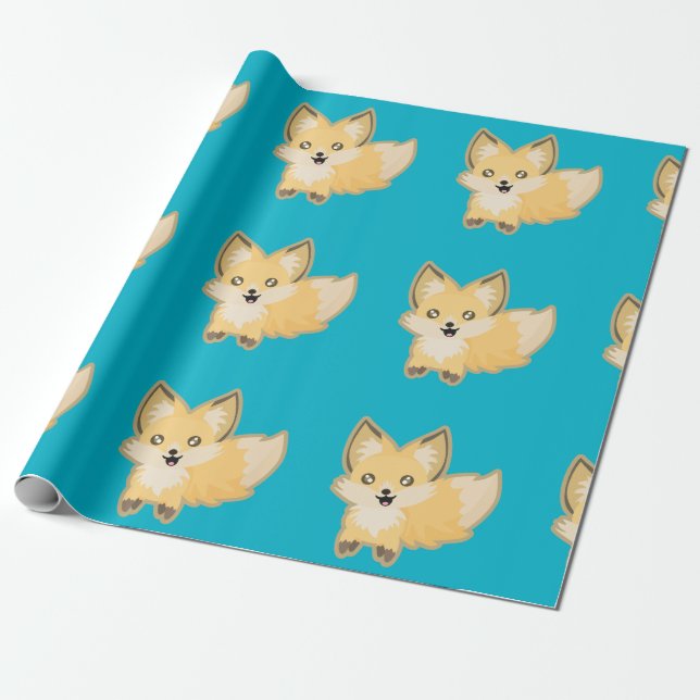 Papel De Presente Fox de Kawaii (Desenrolado)