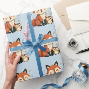 Papel De Presente Fox e Coruja Cachorro