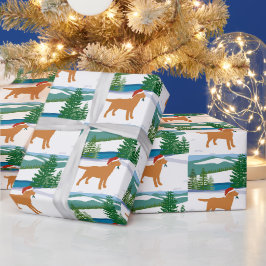 Papel De Presente Fox Red Labrador — Vista de inverno de inverno