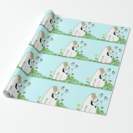 Papel De Presente Fox Terrier & borboleta do fio