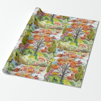 Papel De Presente Fox Woodland Cabincore Wrappaper