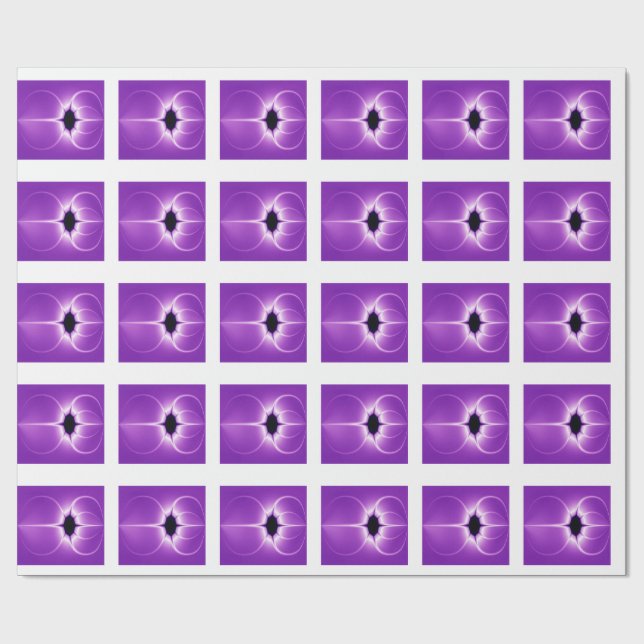 Papel De Presente Fractal Púrpura E Branca (Aberto)