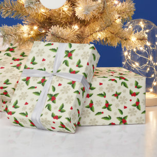 Papel De Presente Fragmentação de Natal - Holly