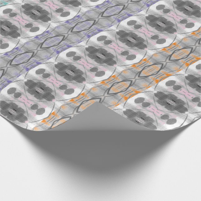 Papel De Presente Fragmentação do presente da cinza com faixas de co (Ponta)