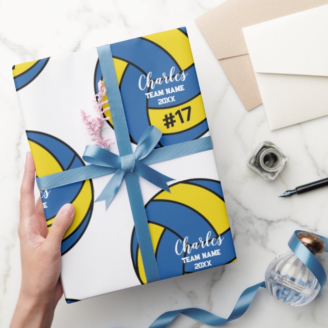 Papel De Presente Fragmentação Personalizada de Presente de Voleibol (Presentear)
