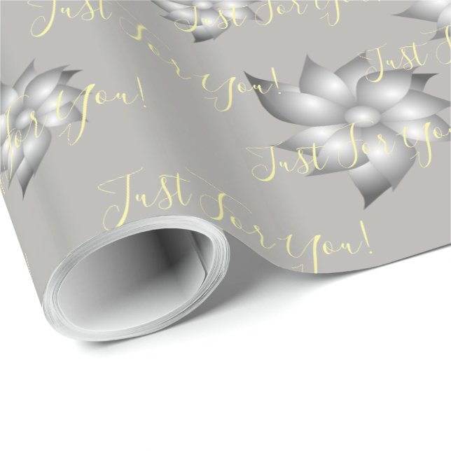 Papel De Presente Fragmento De Presente Cinzento E Amarelo (Ponta do rolo)