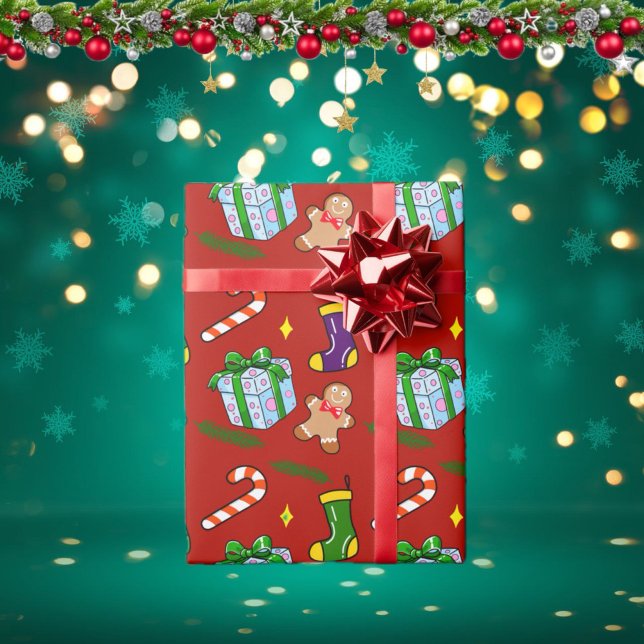 Papel De Presente Fragmento de presente de Natal festivo (Criador carregado)