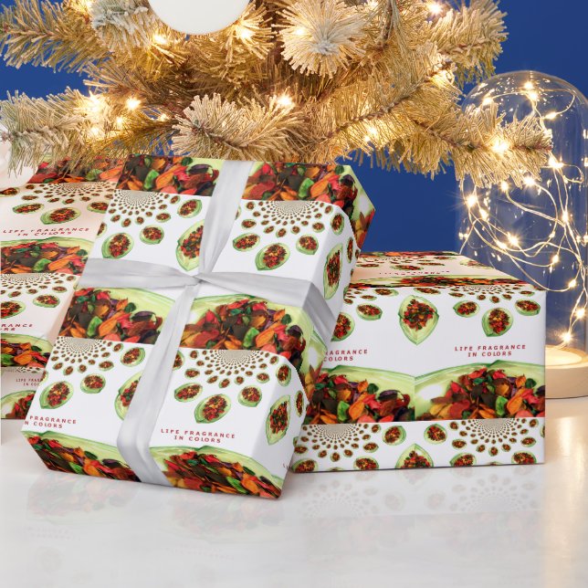 Papel De Presente Fragrância de vida em potpourri colorido (Feriados)