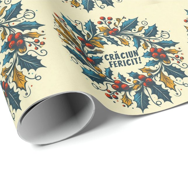 Papel De Presente Framboesas de groselhas, sob a bandeira romena (Ponta do rolo)