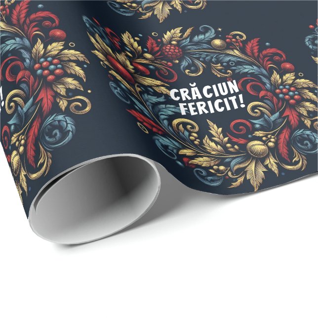 Papel De Presente Framboesas de groselhas, sob a bandeira romena (Ponta do rolo)