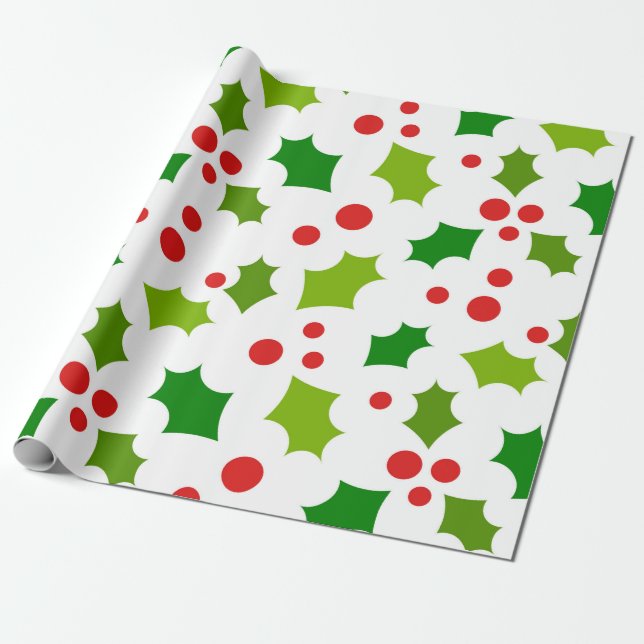 Papel De Presente Framboesas de Natal (Desenrolado)
