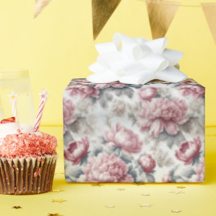 Papel De Presente Francês - Peões Rosa-Rosa