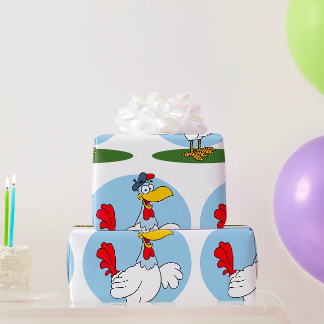 Papel De Presente Frango de Desenho Animado (Criador carregado)