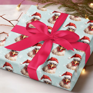 Papel De Presente Frango de Natal 