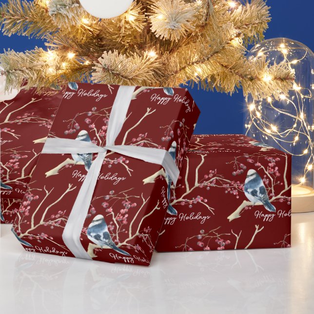 Papel De Presente Frango de Natal com Berries (Feriados)