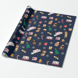 Papel De Presente Frank & Baxter Christmas Wrappaper - Marinho