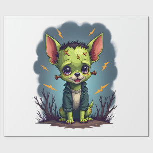Papel De Presente Frankenstein Chihuahua Choque