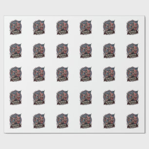Papel De Presente Frankenstein Patriótico Brutalidade Horror Monstro