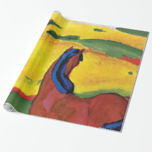 Papel De Presente Franz Marc - Cavalo numa pintura de paisagem