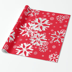 Papel De Presente Frasco de Neve de Natal - Vermelho