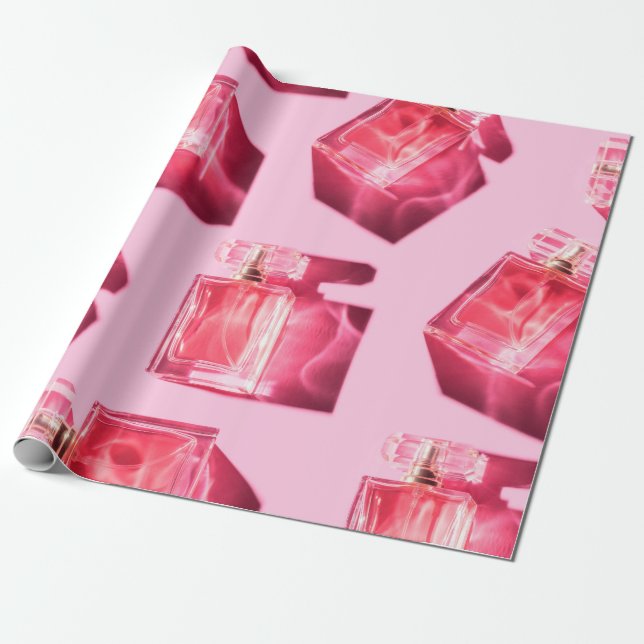 Papel De Presente Frascos de padrão de perfume feminino (Desenrolado)