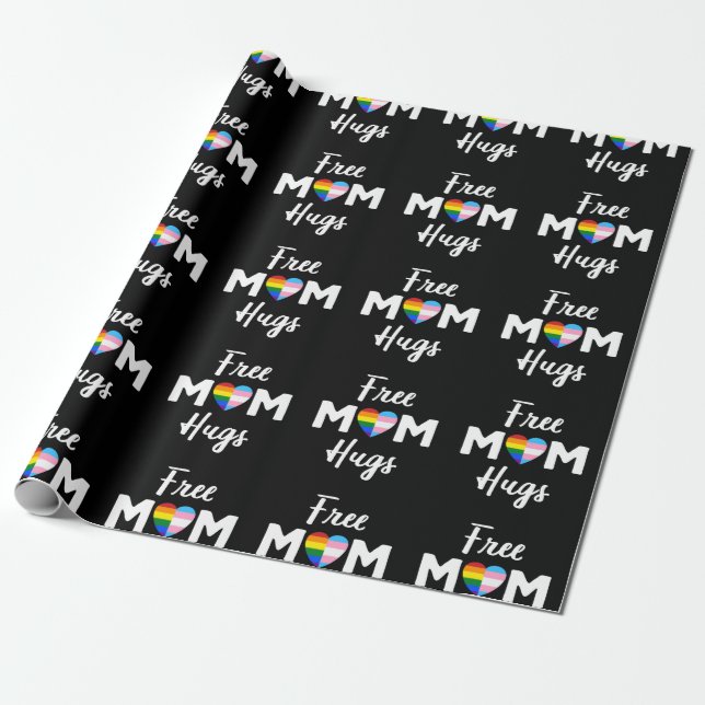 Papel De Presente Free Mãe Hugs II - Rainbow Gay Trans Pride (Desenrolado)