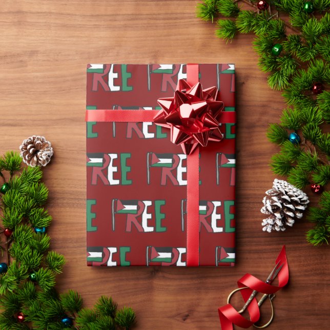 Papel De Presente Free Palestine (Presente de Natal)