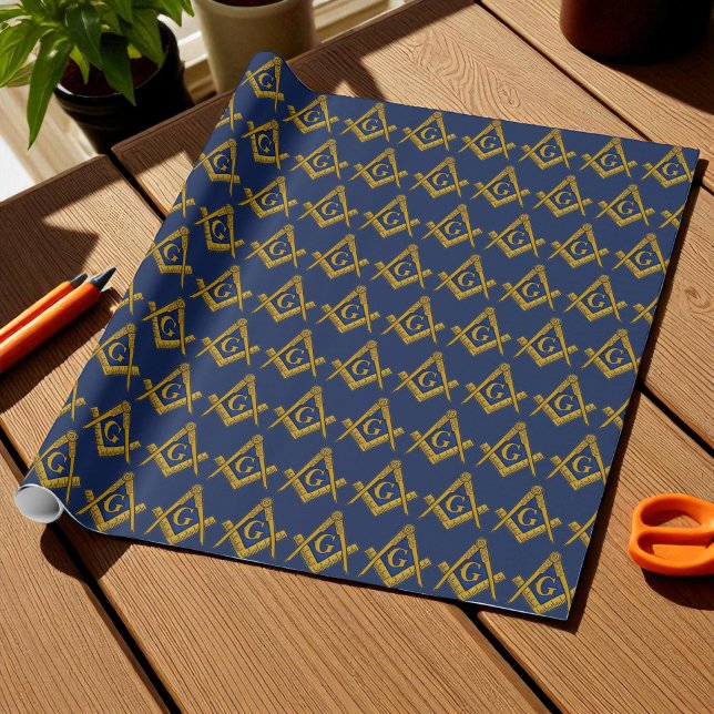 Papel De Presente Freemason Masonic Square e Compass Freemasonry (Criador carregado)