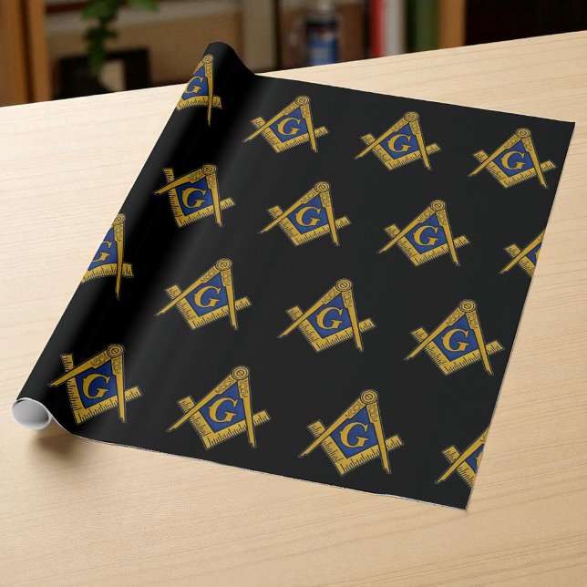 Papel De Presente Freemason Masonic Square e Compass Freemasonry W (Criador carregado)