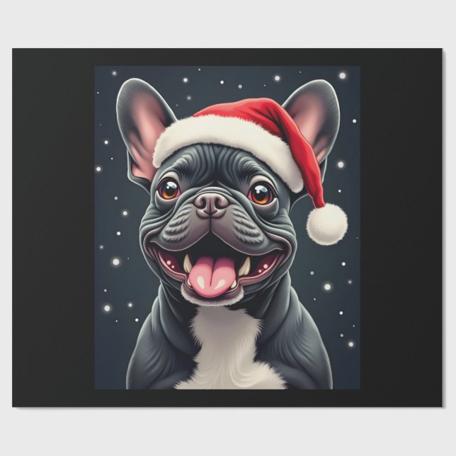 Papel De Presente French Bulldog Christmas Long Sleeve T-Shirt (Aberto)