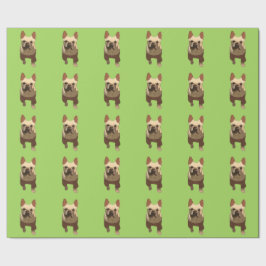Papel De Presente French Bulldog, Lime Green