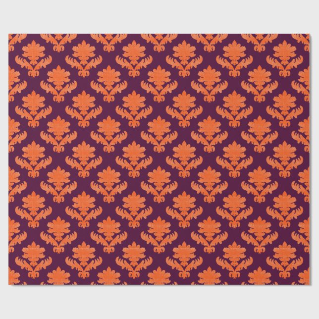 Papel De Presente French Tapestry Orange Burgundy (Aberto)