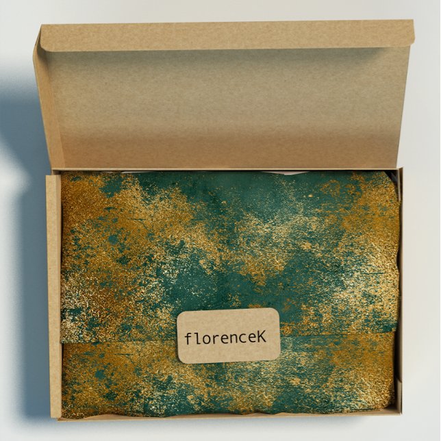 Papel De Presente Frente Dourada Emerald Deep Green (Distressed Gold Emerald Deep Green Wrap Wrapping Paper)