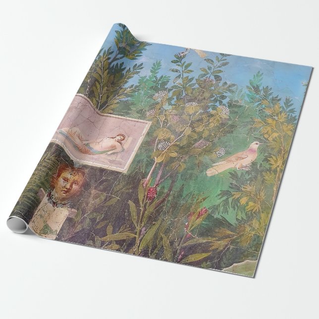 Papel De Presente Fresco de uma Cena de Jardim, Pompeia (Desenrolado)