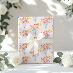 Papel De Presente Fresco no Mercado Aquarela Azul Caprichoso