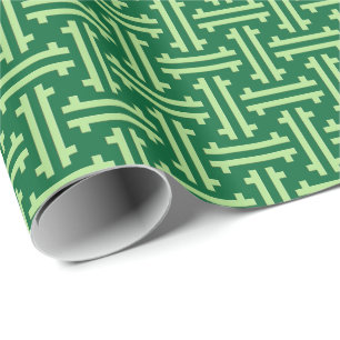 Papel De Presente Fricção chinesa do art deco, verde de jade