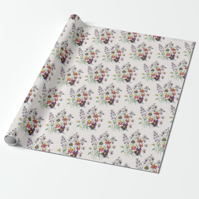 Papel de presente Fringeflowers e Flores Trombeta  (Desenrolado)