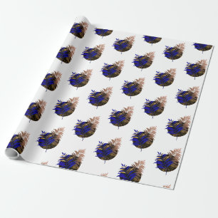 Papel De Presente Frio azul no círculo preto