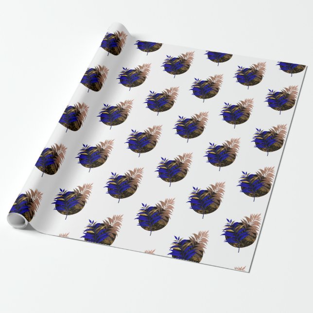 Papel De Presente Frio azul no círculo preto (Desenrolado)