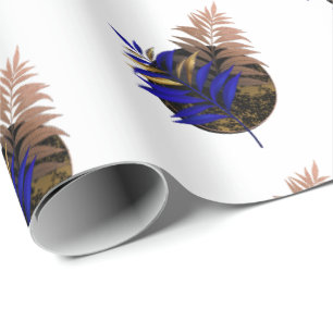 Papel De Presente Frio azul no círculo preto