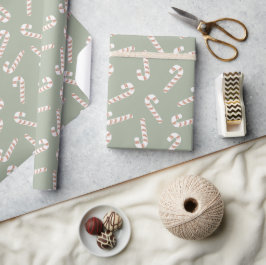 Papel De Presente Frio de Natal de Doces Verdes e Bonitos