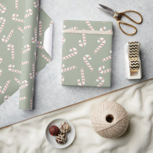 Papel De Presente Frio de Natal de Doces Verdes e Bonitos