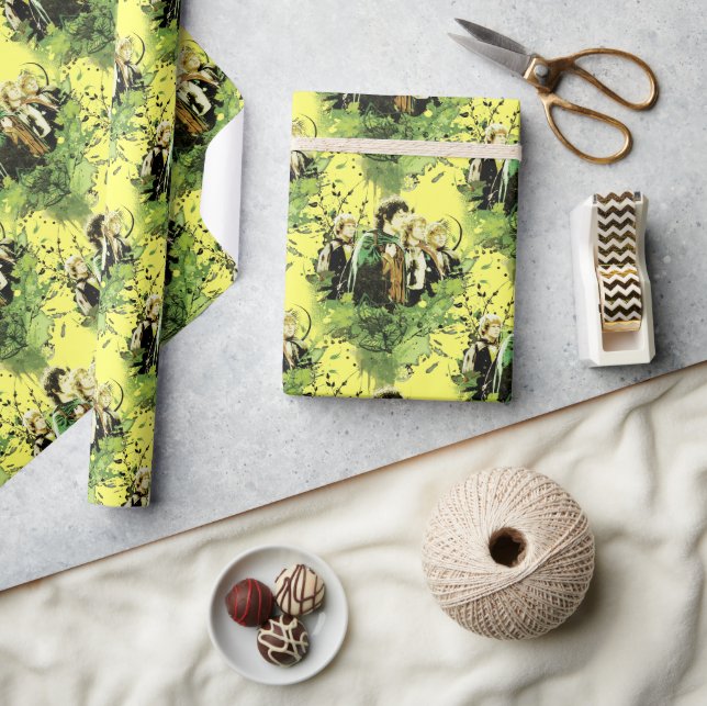 Papel De Presente FRODO™ com colagem vetorial de Hobbits (Artesanato)