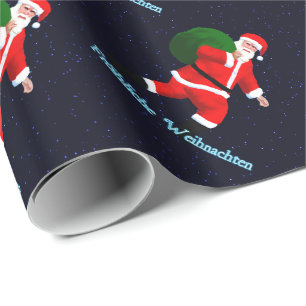 Papel De Presente Froehliche Weihnachten - Papai Noel