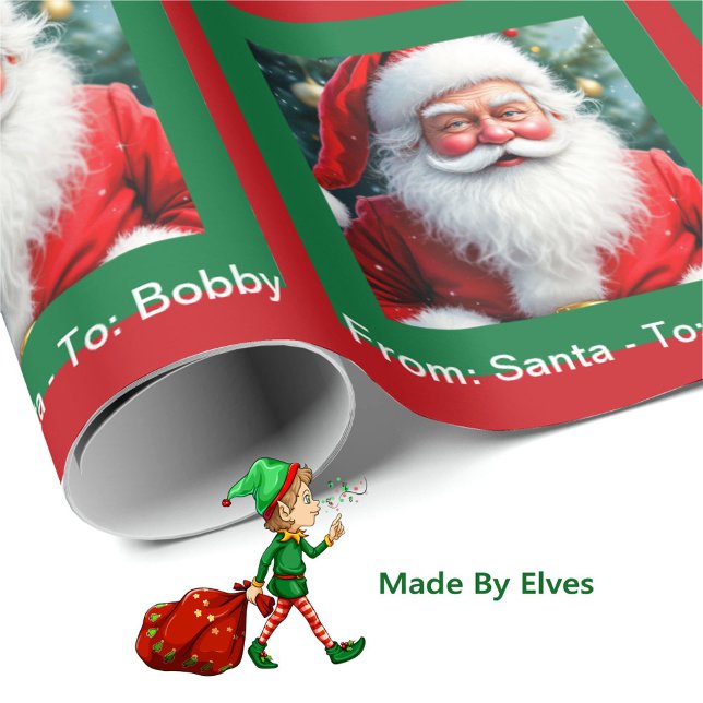 Papel De Presente From Santa Add Child's Name a Personal Christmas (Criador carregado)