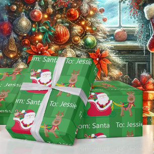 Papel De Presente From Santa Claus Add Childs Name Christmas