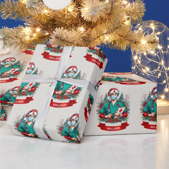 Papel De Presente Frontline Holiday Hero Christmas Wrapping Paper (Feriados)