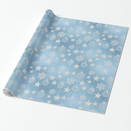 Papel De Presente Frosted Elegance Winter Snow