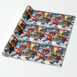 Papel De Presente Frosty Boy Frenzy - Papel de molho de Natal